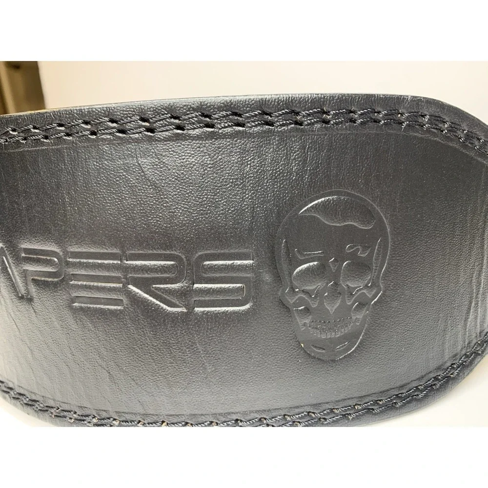 Gymreapers 7mm Leather‎ Weightlifting Belt Black Dual Prong Buckle Small w/Case